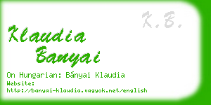 klaudia banyai business card